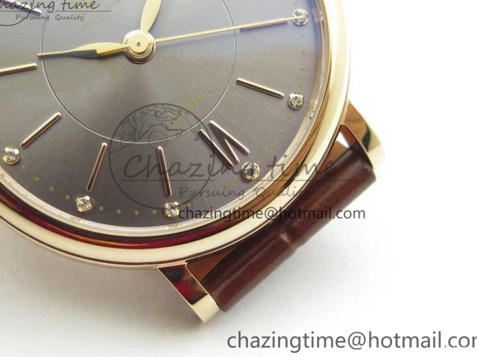 MIROTIME 1226 Portofino 37mm RG V7F 1:1 Best Edition Gray Dial on Deep Brown Leather Strap A SunProtective 7090